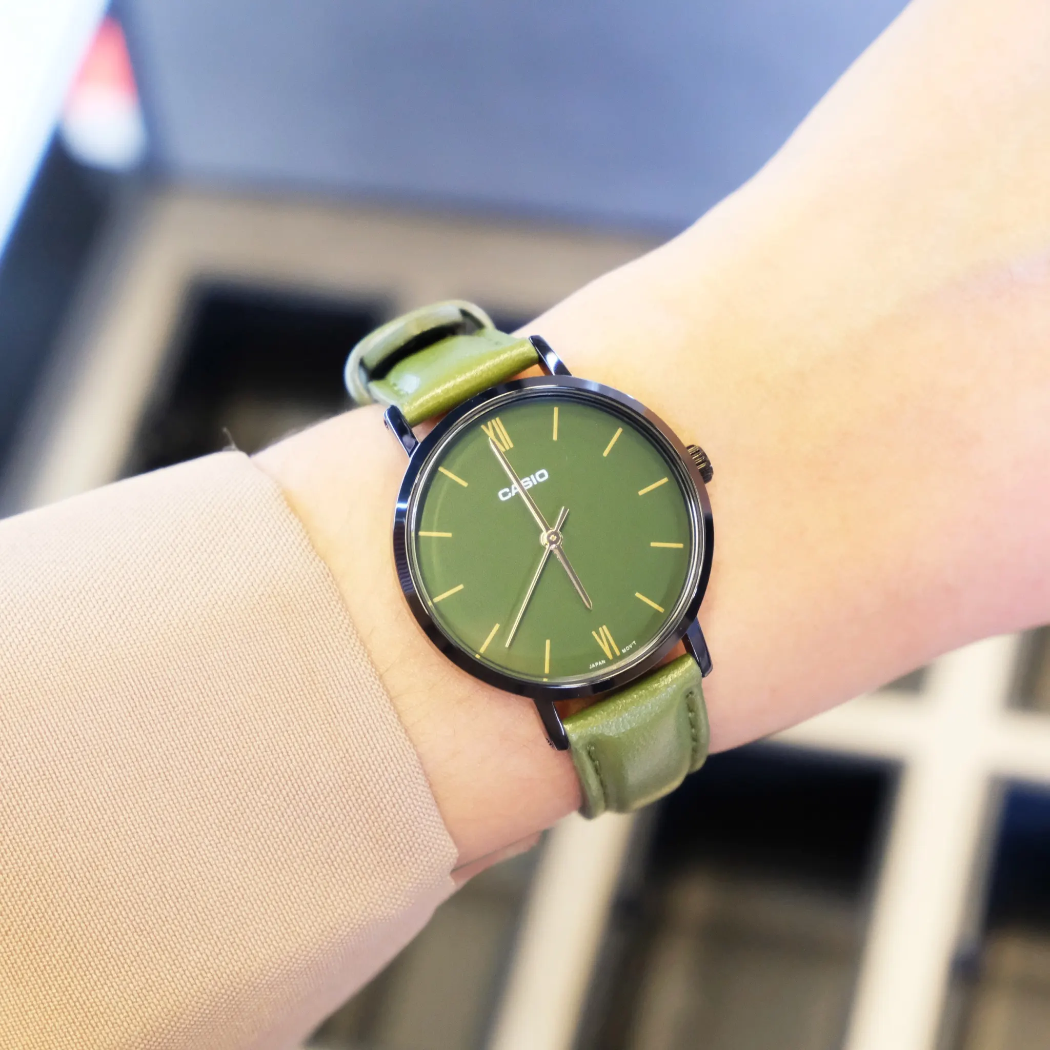 Casio Enticer Quartz Green Ladies Watch- LTP-VT02BL-3A